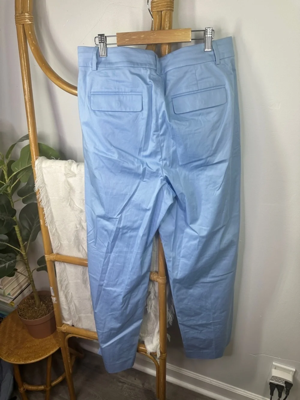 NWT J.Crew Essential Straight-Leg Pant Frozen Lake Blue Sz 10